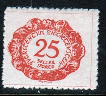 Liechtenstein 1920 Single 25h  Postage Due Stamp In Unmounted Mint Condition. - Impuesto