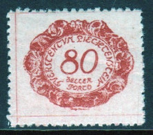 Liechtenstein 1920 Single 80h  Postage Due Stamp In Unmounted Mint Condition. - Portomarken