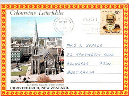 (3 H 49) New Zealand Letterfolder Posted To Australia  - 1986 - Christchurch (written) - Altri & Non Classificati