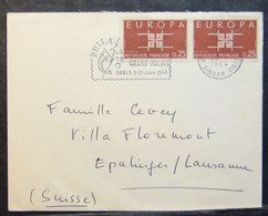 France - Cover To Switzerland 1964 Europa Pair PHILATEC - Cartas