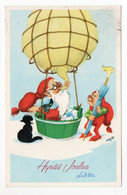 MODERN PC - GNOMES - CAT - UMBRELLA - AIR BALLOON - USED 1965  FINLAND -  CONDITION READ DESCRIPTION / SEE SCAN - Unclassified