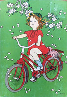 SWEDEN 1994, CYCLE RIDING BY GIRL ,POSTCARD USED FRVIT ,PLANT STAMP - Briefe U. Dokumente