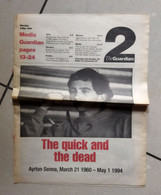 The Guardian The Quick And The Dead - Senna The Wheels Of Fortune 1994 - Only Has The Pages On Senna - Sport