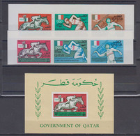 QATAR    1966     SPOTRS       N°  259A / 264A    +    BF  265   Non Dentelés     Neuf Sans Charniéres   COTE   75 € 50 - Qatar