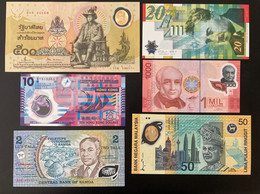 6 X Various Polymer Banknotes, See Serial Numbers. - Altri & Non Classificati