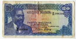 ♥️  Banki Kuu Ya Kenya - Central Bank Of Kenia (twenty Schilling) - Briefjesgeld (BAK-5,2) - Other - Asia