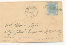 1872 FILATTIERA  MASSA CARRARA CORSIVO DI COLLETTORIA RURALE UNCIO ANNULLATORE IN VERDE + SARZANA - Poststempel