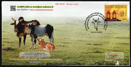 India 2022 Special Cover - DeltaDigiPEX, Trichy, Umbalacheri Native Breed Cattle, Cow, Inde, Indien - Lettres & Documents