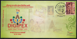 India 2022 Special Cover - DigiPEX, Chennai, Inde, Indien, Logo, Computer Mouse, Wifi, Virtual Exhibition - Lettres & Documents