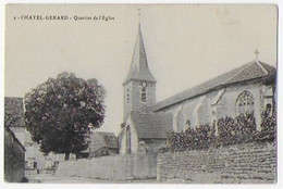 Cpa Bon état , Chatel-gérard ,quartier De L'église , Courrier Verso - Andere Gemeenten
