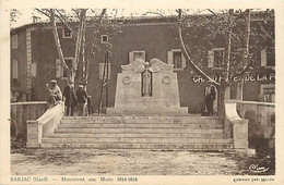 - Dpts Div.-ref-BC659- Gard - Barjac - Monument Aux Morts Guerre 1914-18 - Monuments Aux Morts - - Otros & Sin Clasificación
