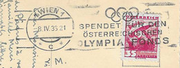 1935 Participation Aux Jeux Olympiques De Berlin 1936: "Faites Un Don Au Fonds Olympique Autrichien" - Sommer 1936: Berlin