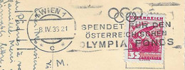 1935 Participation Aux Jeux Olympiques De Berlin 1936: "Faites Un Don Au Fonds Olympique Autrichien" - Summer 1936: Berlin