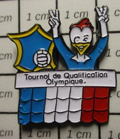 710A Pin's Pins / Beau Et Rare / THEME : SPORTS / COQ TRICOLORE VOLLEY-BALL TQO TOURNOI DE QUALIFICATION OLYMPIQUE - Volleyball