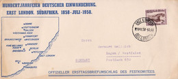 South Africa 1958 FDC Cover German Settlers Centenary East London - FDC