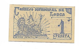 ESPAGNE / UN PESETA 1937 - CONSEJO MUNICIPAL DE LORCA / BILLET NEUF - 1-2 Pesetas
