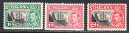 St. Helena Is. 1938-44 Mint Mounted, Sc# ,SG 132,133,134 - Sainte-Hélène