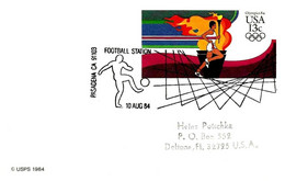 USA - 1984 PASADENA Giochi Olimpici Olympic Games Los Angeles FOOTBALL Calcio Su Cartoncino Olimpiade - 7065 - Cartas