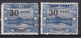 SAAR / SARRE - 1921 - YT N° 75 + 75b (VARIETE SANS POINT APRES CENT) !  * MH - COTE = 40 EUR - Ongebruikt