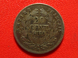 France - 20 Centimes 1860 BB Strasbourg Napoléon III - 6 Sur 5 5337 - 20 Centimes