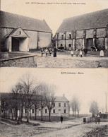 Lot De 2 Cpa De Rots - Manoir St-Ouen Du XVe Siècle - Salle De La Dîme Puis La Mairie ANIMEE - Other Municipalities
