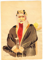 CHEF ARABE : Aquarelle Originale Sur Papier, Signée "E. Svachi" (?), D'époque XX° Siècle, De Format Grand In - Aquarelles