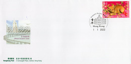Hong Kong - 2022 - Lunar New Year Of The Ox - Official Cover With New Year Postmark - Lettres & Documents
