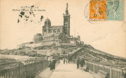Marseille CPA 13 Bouches Du Rhône Notre Dame De La Garde Et Ascenseurs 2 Cartes Animées 1902 Et 1921 - Notre-Dame De La Garde, Ascenseur