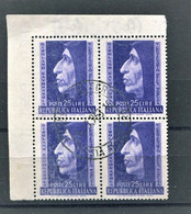 REPUBBLICA 1952 GIROLAMO SAVONAROLA QUARTINA USATA - 1946-60: Used