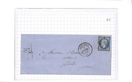 89 - YONNE - AUXERRE (83)- Lettre Du 3/02/1858 Avec N°14 Obl PC 199  - ( Voir Scan  ) Superbe - 1849-1876: Klassik