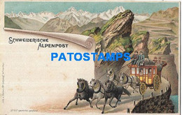 185250 SWITZERLAND SCHWEIZERISCHE ALPEN ART CARRIAGE A HORSE POSTAL POSTCARD - Risch-Rotkreuz