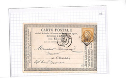 89 - YONNE - AUXERRE (83)- Carte Precurseur  - GC249- ( Voir Scan  ) - 1849-1876: Classic Period