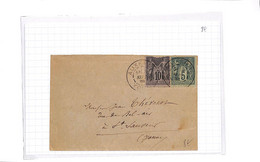 89 - YONNE - AUXERRE (83)- Lettre De Septembre1886 - ( Voir Scan  ) Défaut Sur Le 10c - 1877-1920: Periodo Semi Moderno