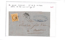 89 - YONNE - AUXERRE (83)- Lettre Du 20 Mars 1871 Avec N°43a Obl GC249 Avec Cad Type 17- ( Voir Scan  ) TB - 1849-1876: Période Classique