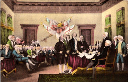 History The Signing Of Declaration Of Independence Of The United States Of America Handcolored Albertype - Histoire