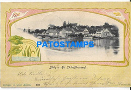 185280 SWITZERLAND SCHAFFHAUSEN STEIN A RH VIEW PARTIAL POSTAL POSTCARD - Stein