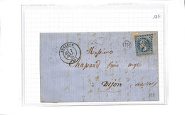 89 - YONNE - AVALLON (83)- OR - Lettre De Caillot Père Au Chateau De Montjalin Du 7 Janvier 1870 ( Voir Scan  ) TB - - 1849-1876: Période Classique