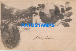 185282 SWITZERLAND STHUSIS MULTI VIEW BREAK CIRCULATED TO ZÜRICH POSTAL POSTCARD - Thusis