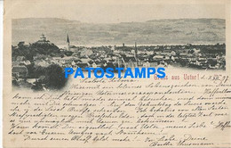 185294 SWITZERLAND GRUSS AUS USTER VIEW PANORAMA CIRCULATED TO ZÜRICH POSTAL POSTCARD - Uster