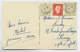 ARC TRIOMPHE 50CX2+ 50C DULAC CARTE 5 MOTS BILLOM 4.9.1946 AU TARIF - 1944-45 Triomfboog