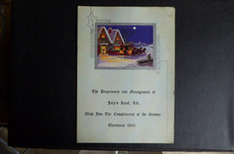 JURI HOTEL 1950 CHRISTMAS MENU - Andere & Zonder Classificatie