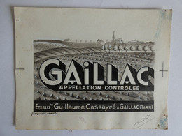 Maquette Bon à Tirer étiquette Gouache Aquarelle -- Vin Gaillac Ets Guillaume Cassayré à Gaillac (4) - Gaillac