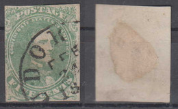 CSA Confederate States Mi# 1 Used 5c 1861 - 1861-65 Etats Confédérés