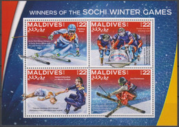 Olympische Spelen  2014 , Malediven - Blok Postfris - Invierno 2014: Sotchi