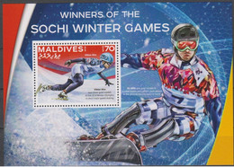 Olympische Spelen  2014 , Malediven - Blok Postfris - Invierno 2014: Sotchi