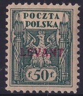 POLEN Levant 1919 50 F Bluegreen With Overprint LEVANT Michel 7 MH - Levant (Türkei)