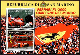 2001 San Marino, Ferrari Campione Del Mondo, Serie Completa Nuova (**) - Blocchi & Foglietti