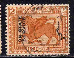 IRAQ IRAK 1924 1925 OFFICIAL STAMPS ON STATE SERVICE OVERPRINTED ASSYRIAN WINGED BULL TORO ALATO ASSIRO 2a  USED USATO - Irak