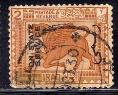 IRAQ IRAK 1924 1925 OFFICIAL STAMPS ON STATE SERVICE OVERPRINTED ASSYRIAN WINGED BULL TORO ALATO ASSIRO 2a  USED USATO - Irak