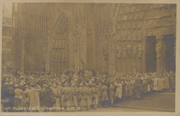 Poincaré Et Clémenceau Le 9/12/1918 Devant Cathedrale Strasbourg - Hommes Politiques & Militaires